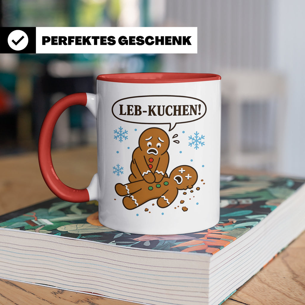 Lebkuchen Tasse Leb Kuchen Wortspiel - Lustiges Geschenk für – Rot [farbe:rot]