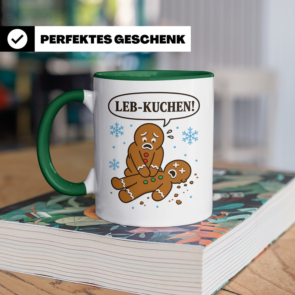 Lebkuchen Tasse Leb Kuchen Wortspiel - Lustiges Geschenk für – Grün [farbe:grün]