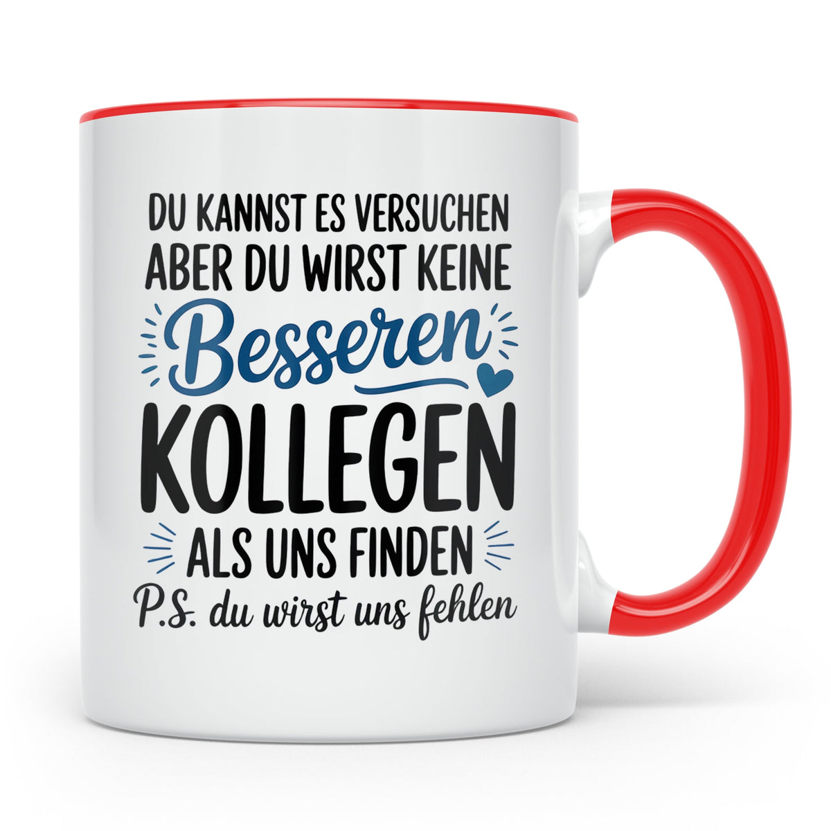 Abschiedsgeschenk Kollegen Tasse Jobwechsel Neue Herausforde – Rot [farbe:rot]