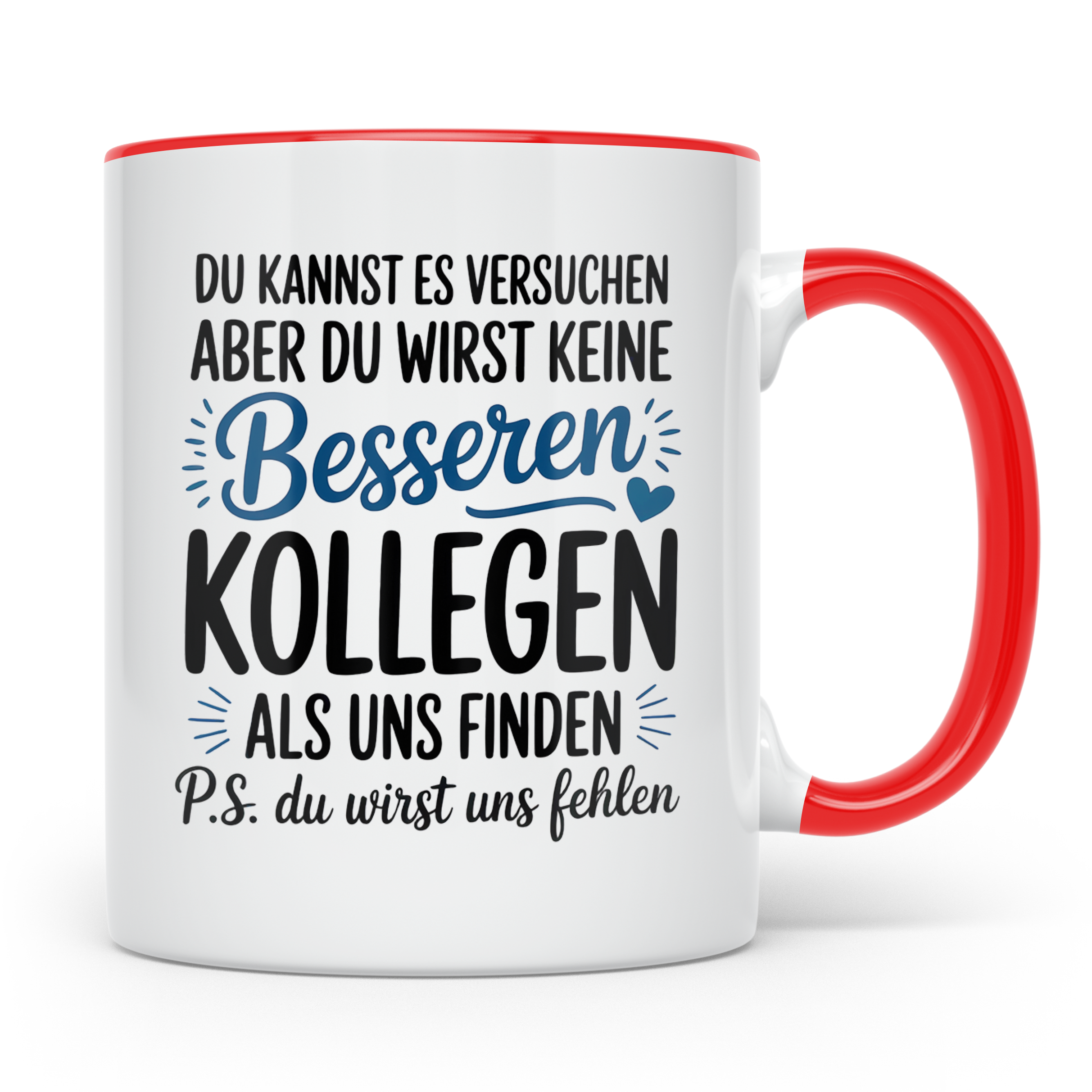 Abschiedsgeschenk Kollegen Tasse Jobwechsel Neue Herausforde – Rot [farbe:rot]