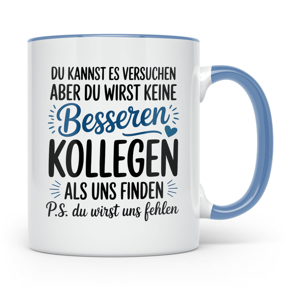 Abschiedsgeschenk Kollegen Tasse Jobwechsel Neue Herausforde – Blau [farbe:blau]