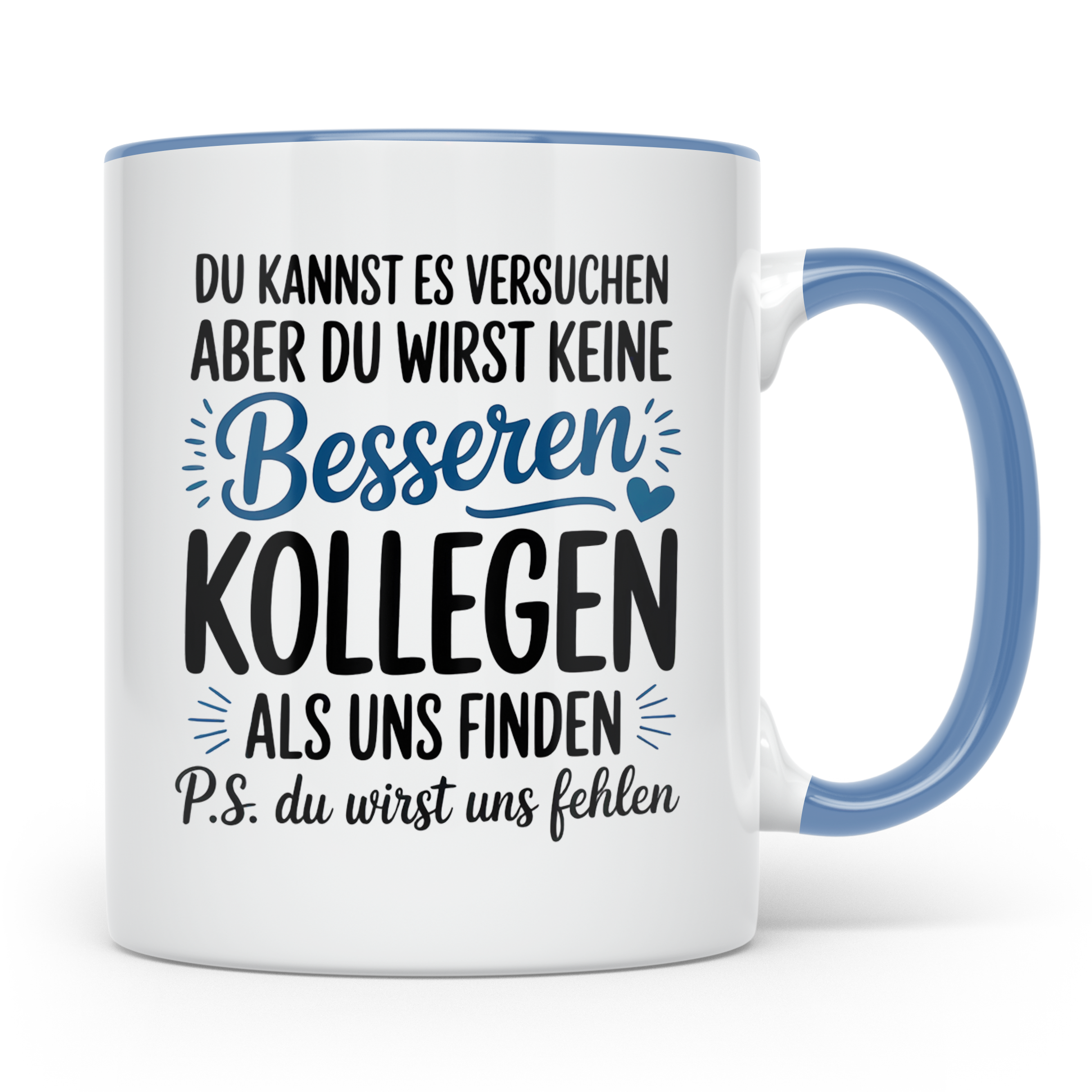 Abschiedsgeschenk Kollegen Tasse Jobwechsel Neue Herausforde – Blau [farbe:blau]