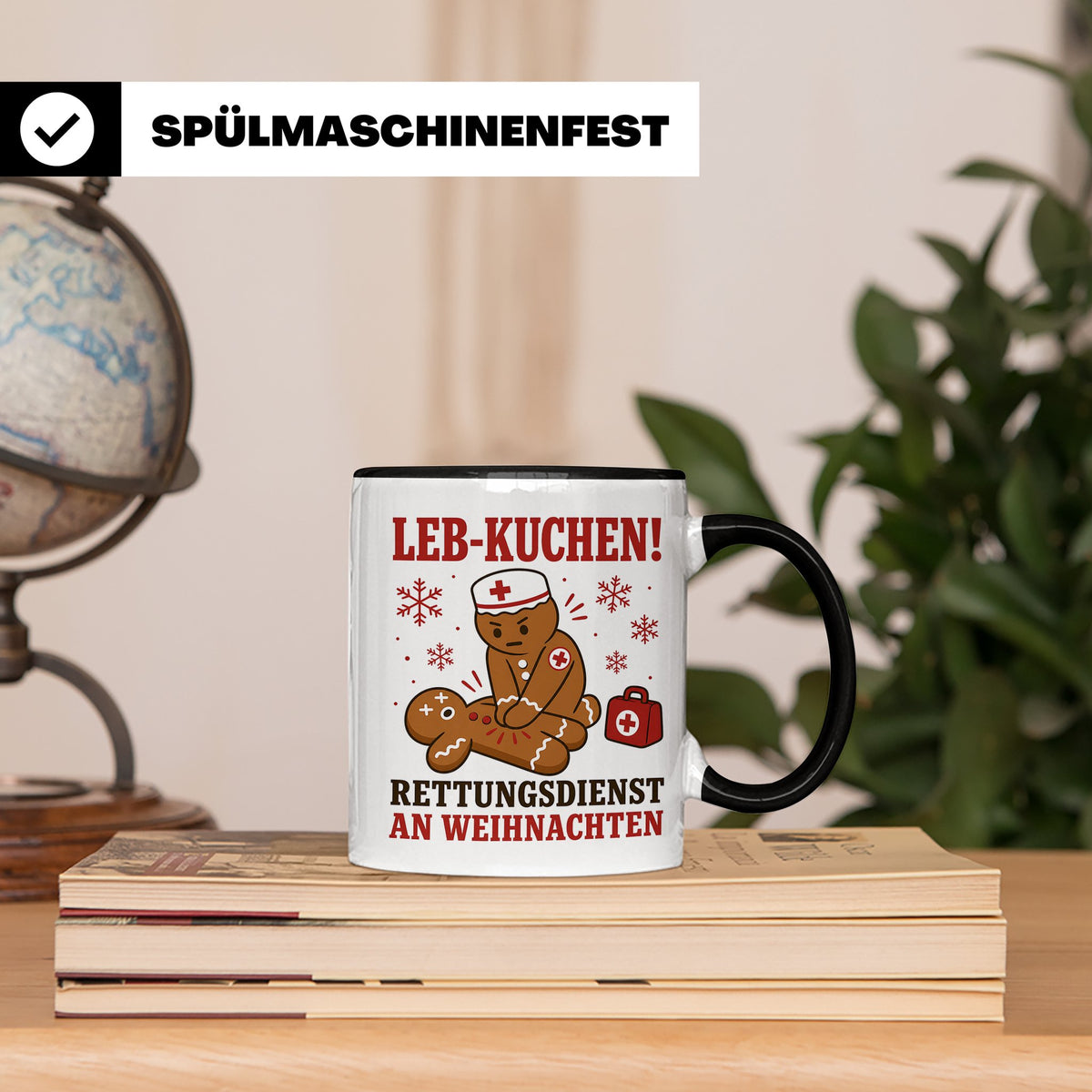 Rettungsdienst Tasse Leb Kuchen Rettungsdienst an Weihnachte – Schwarz [farbe:schwarz]