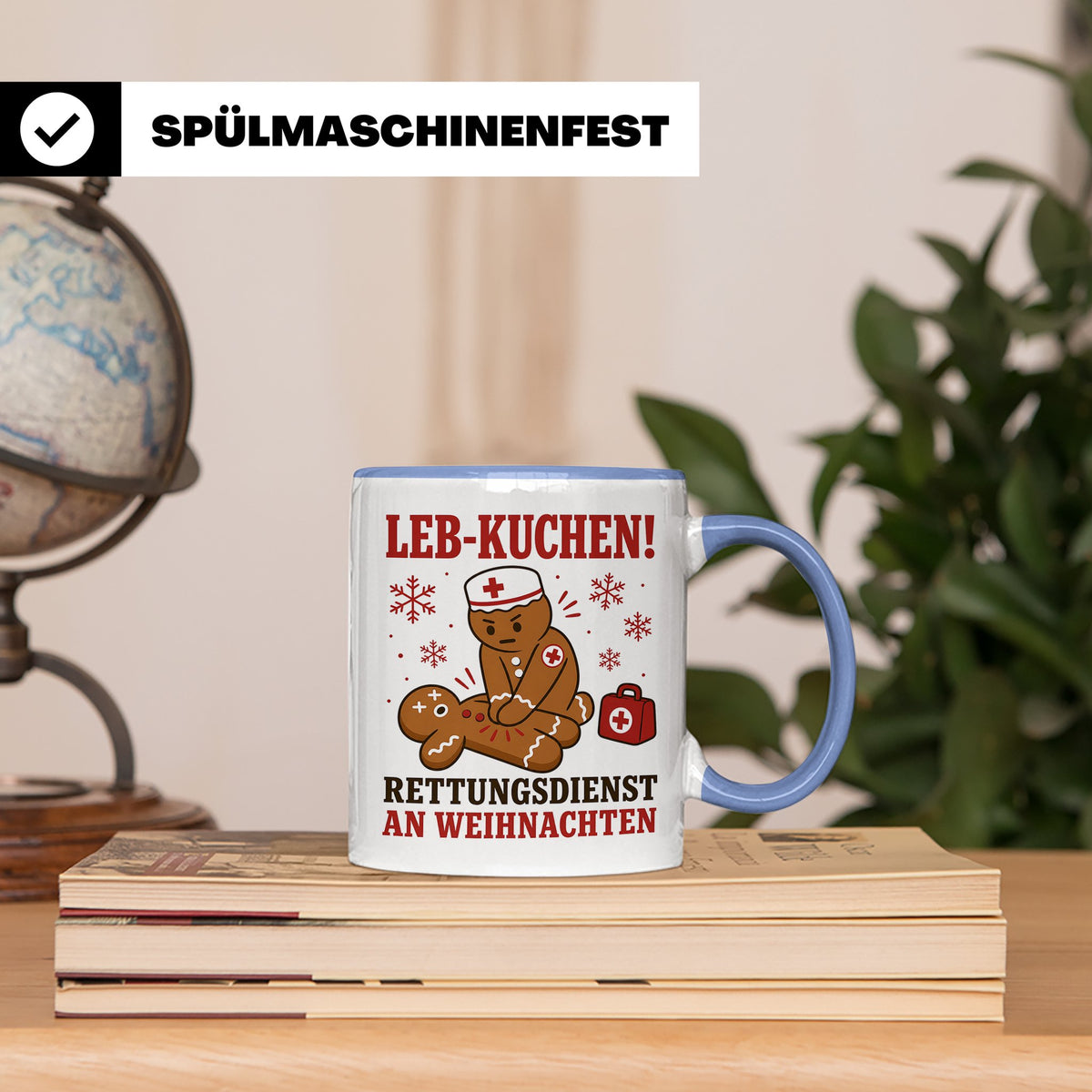 Rettungsdienst Tasse Leb Kuchen Rettungsdienst an Weihnachte – Blau [farbe:blau]
