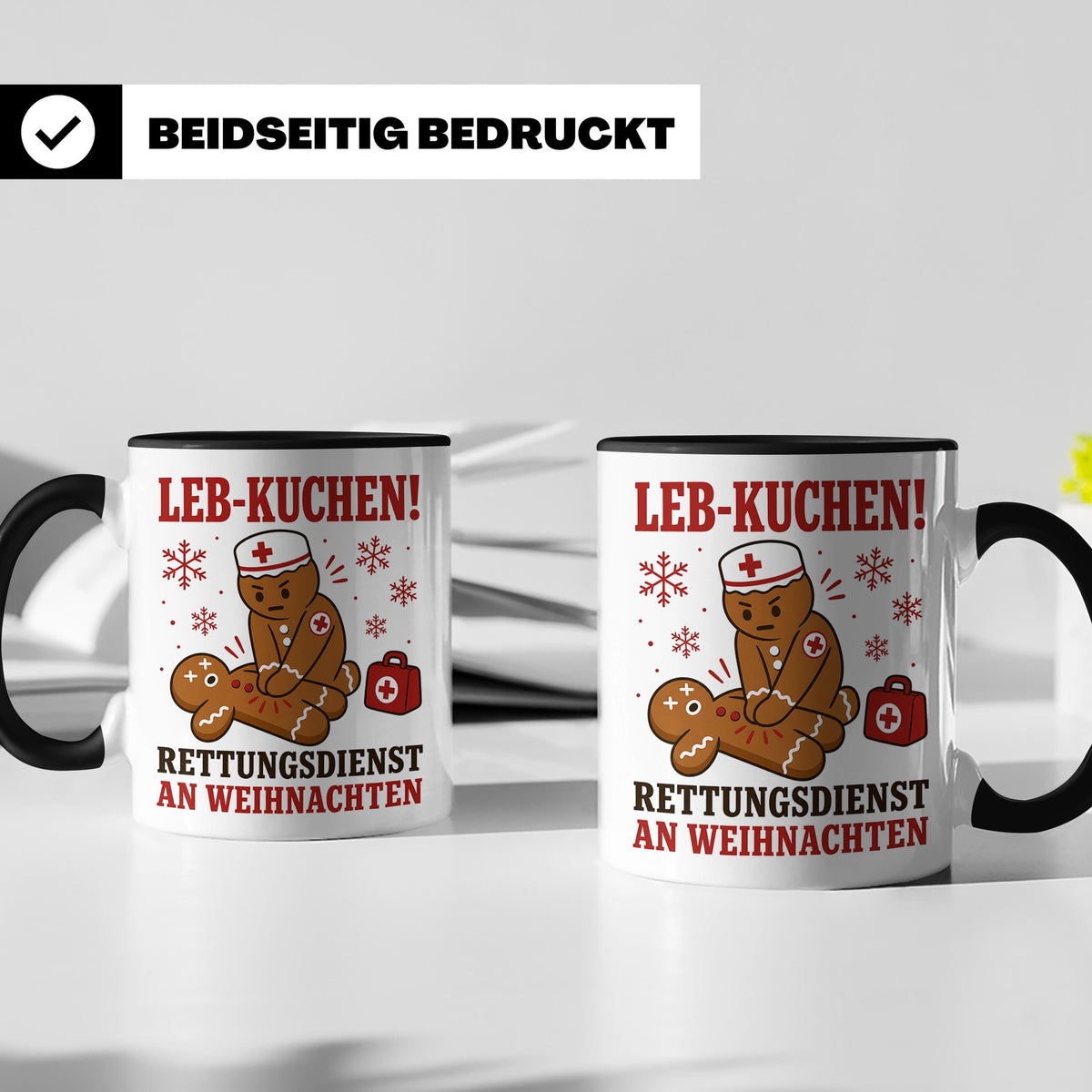 Rettungsdienst Tasse Leb Kuchen Rettungsdienst an Weihnachte – Schwarz [farbe:schwarz]