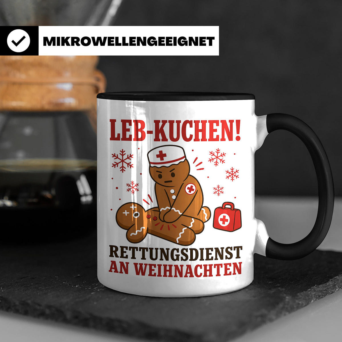Rettungsdienst Tasse Leb Kuchen Rettungsdienst an Weihnachte – Schwarz [farbe:schwarz]
