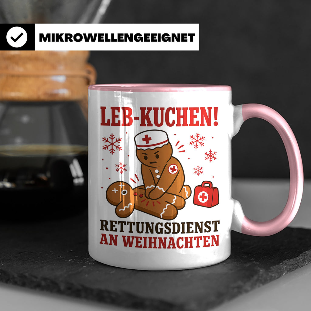 Rettungsdienst Tasse Leb Kuchen Rettungsdienst an Weihnachte – Rosa [farbe:rosa]