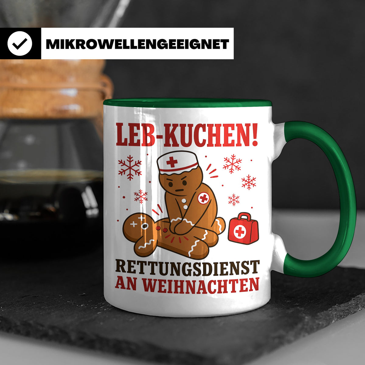 Rettungsdienst Tasse Leb Kuchen Rettungsdienst an Weihnachte – Grün [farbe:grün]