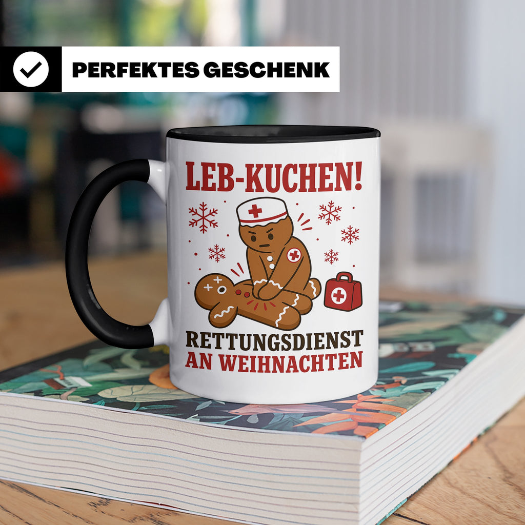 Rettungsdienst Tasse Leb Kuchen Rettungsdienst an Weihnachte – Schwarz [farbe:schwarz]