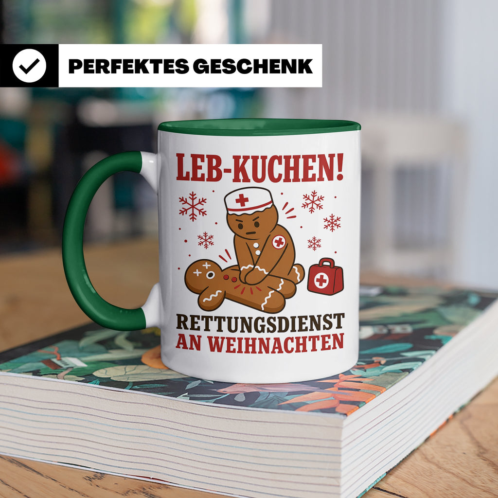 Rettungsdienst Tasse Leb Kuchen Rettungsdienst an Weihnachte – Grün [farbe:grün]