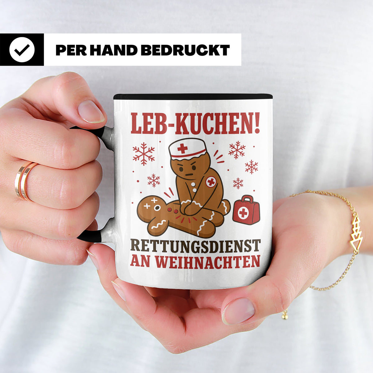 Rettungsdienst Tasse Leb Kuchen Rettungsdienst an Weihnachte – Schwarz [farbe:schwarz]