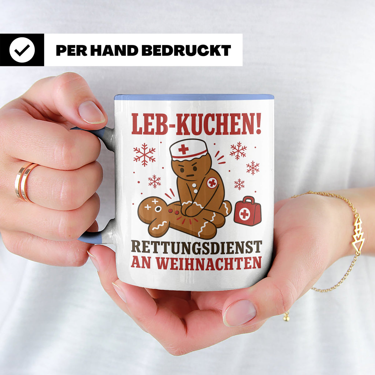 Rettungsdienst Tasse Leb Kuchen Rettungsdienst an Weihnachte – Blau [farbe:blau]