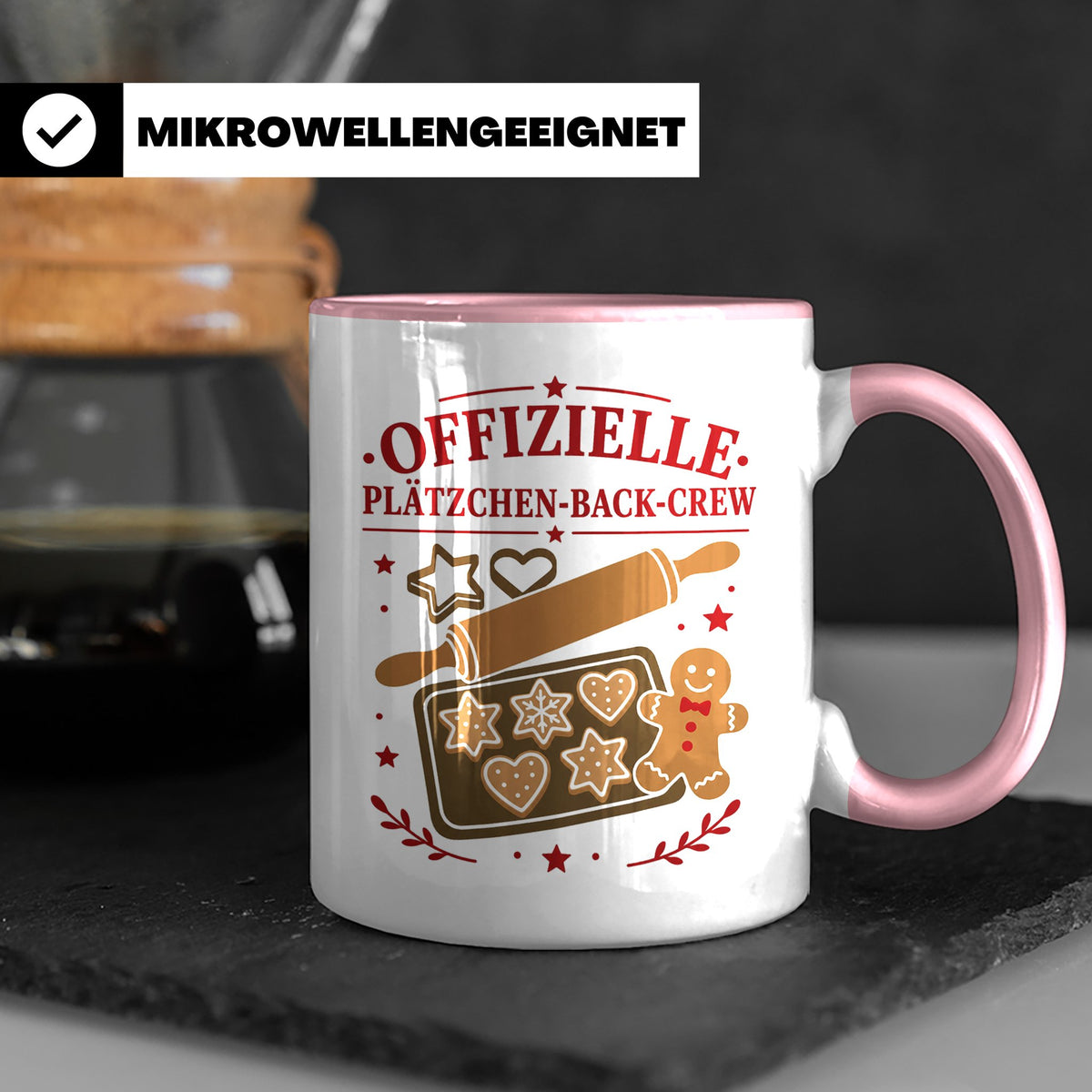 Plätzchen Tasse Offizielle Plätzchen Back Crew - Geschenk fü – Rosa [farbe:rosa]