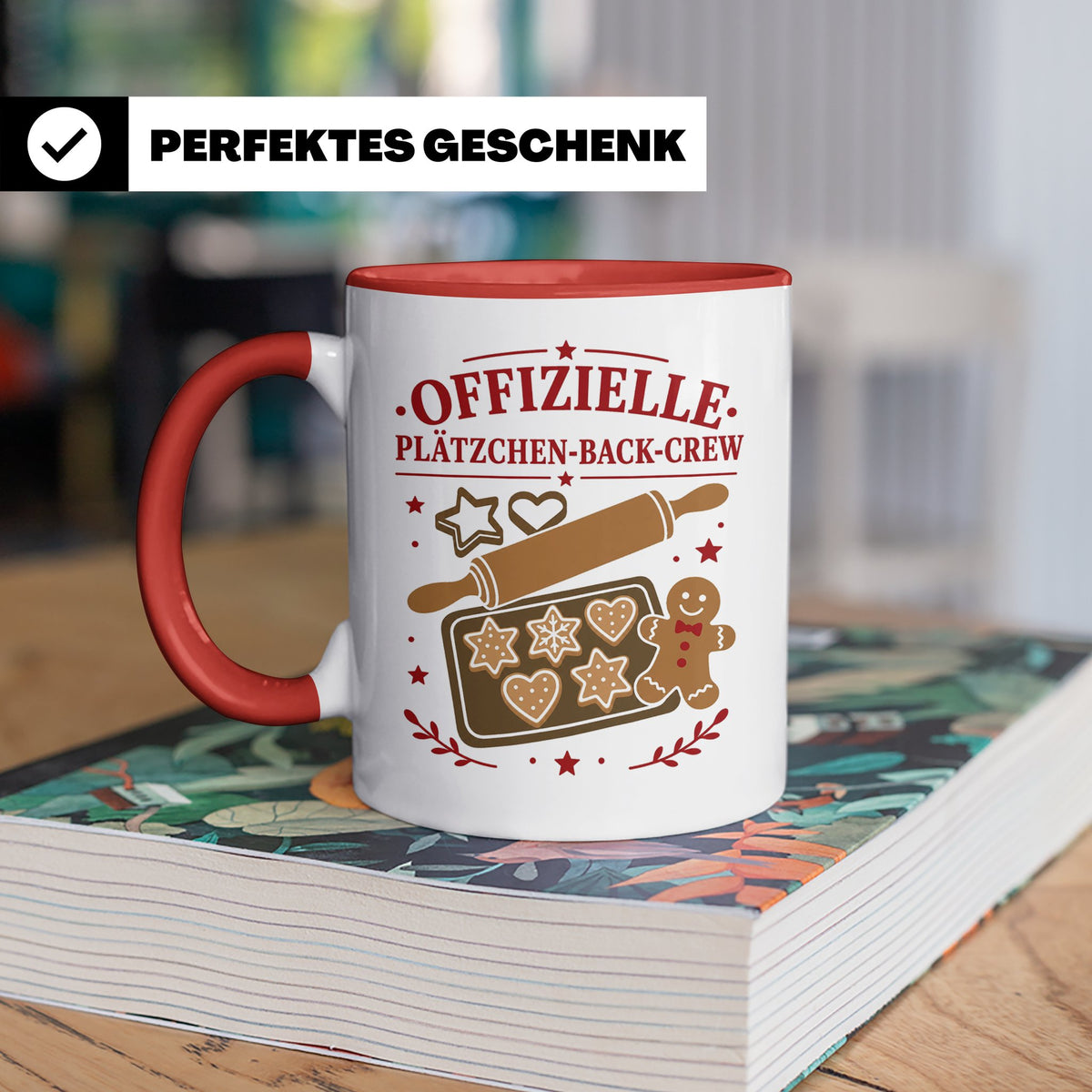 Plätzchen Tasse Offizielle Plätzchen Back Crew - Geschenk fü – Rot [farbe:rot]