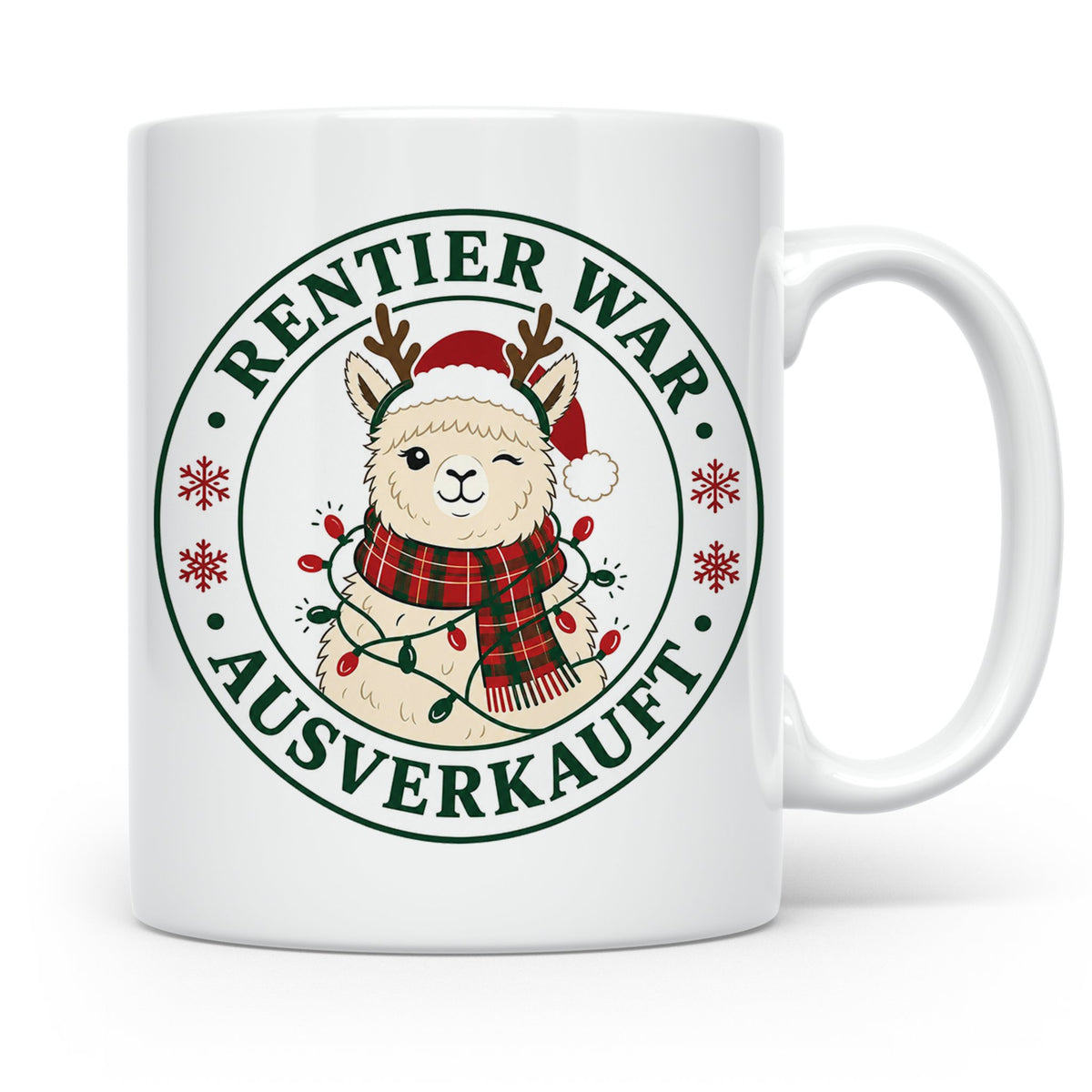 Alpaka Weihnachten Tasse Rentier war ausverkauft - Lustiges  – Weiß [farbe:weiß]