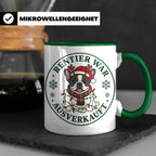 Französische Bulldogge Weihnachten Tasse Rentier war ausverk – Grün [farbe:grün]