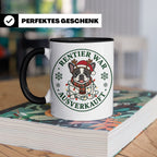 Französische Bulldogge Weihnachten Tasse Rentier war ausverk – Schwarz [farbe:schwarz]