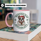 Französische Bulldogge Weihnachten Tasse Rentier war ausverk – Rosa [farbe:rosa]