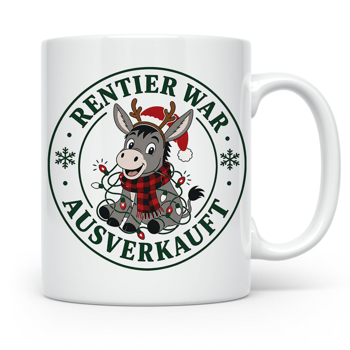 Esel Weihnachten Tasse Rentier war ausverkauft - Lustiges Ge – Weiß [farbe:weiß]