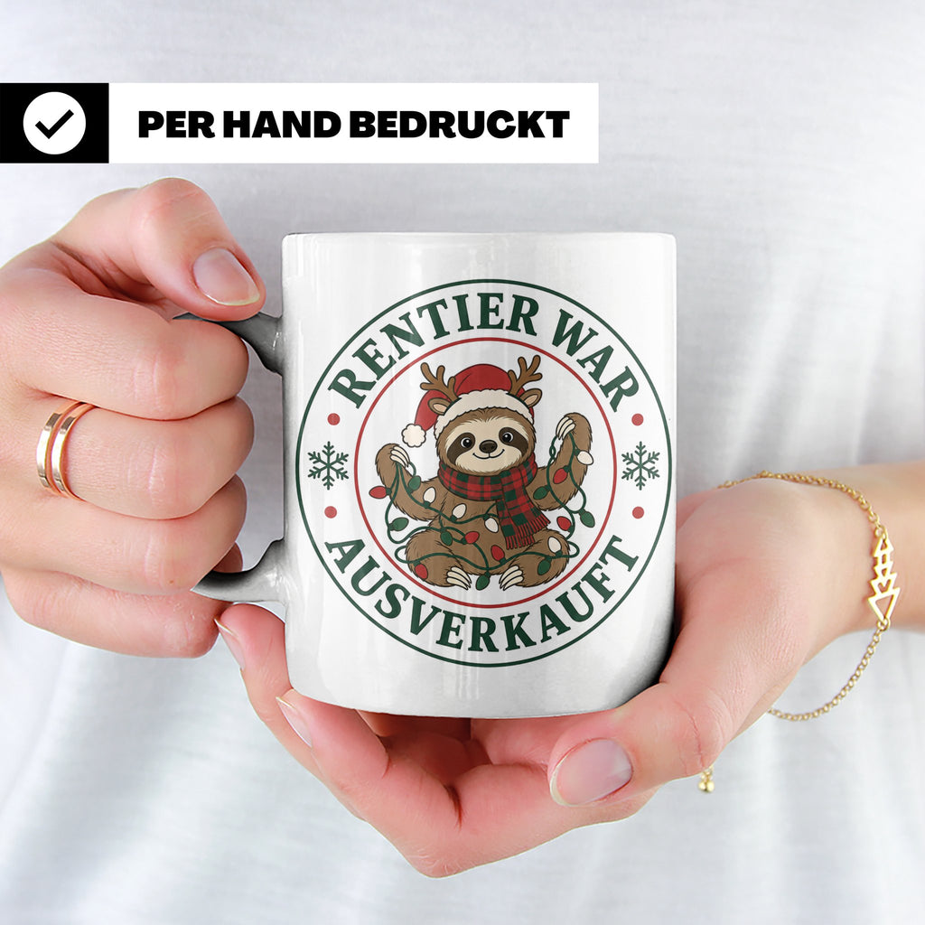 Faultier Weihnachten Tasse Rentier war ausverkauft - Lustige – Weiß [farbe:weiß]