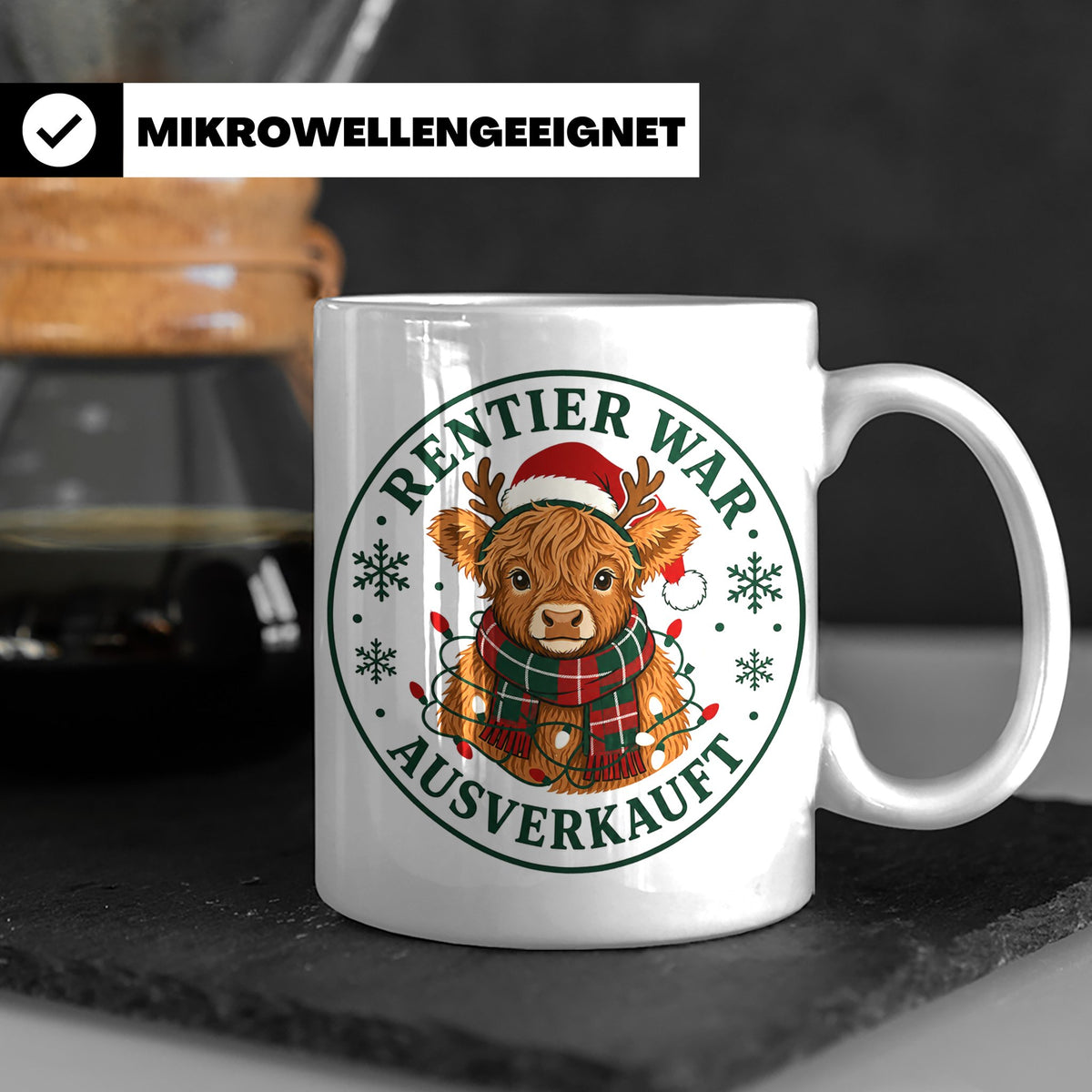 Hochlandrind Weihnachten Tasse Rentier war ausverkauft - Lus – Weiß [farbe:weiß]