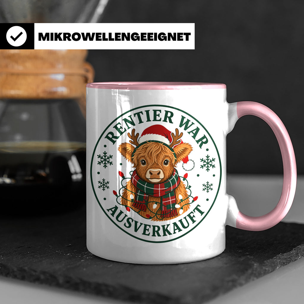 Hochlandrind Weihnachten Tasse Rentier war ausverkauft - Lus – Rosa [farbe:rosa]