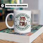 Katzen Weihnachten Tasse Rentier war ausverkauft - Lustiges  – Weiß [farbe:weiß]