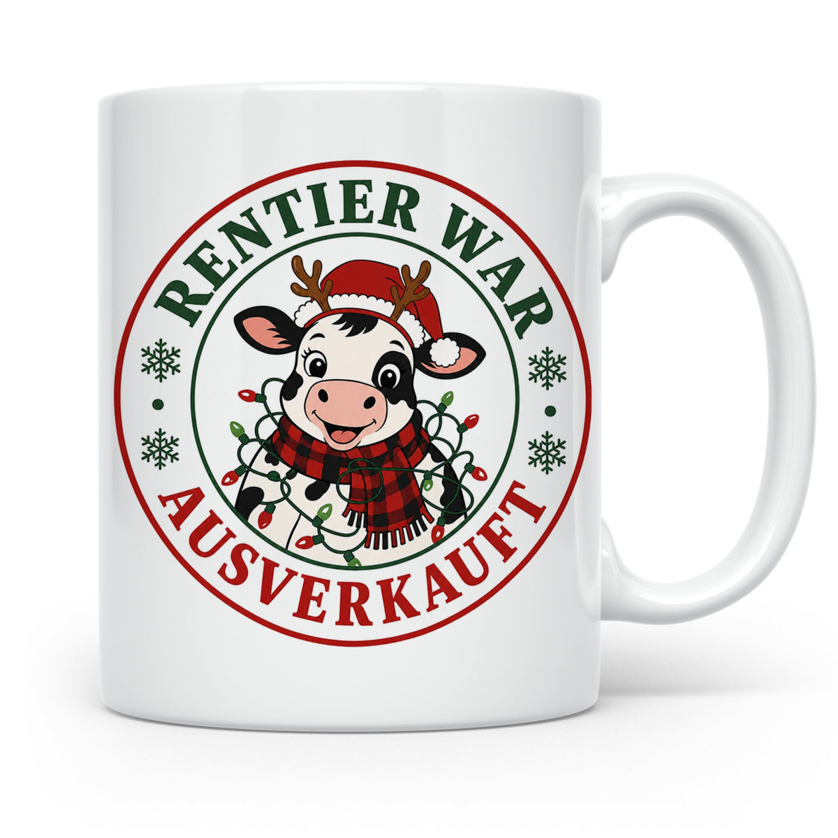Kuh Weihnachten Tasse Rentier war ausverkauft - Lustiges Ges – Weiß [farbe:weiß]