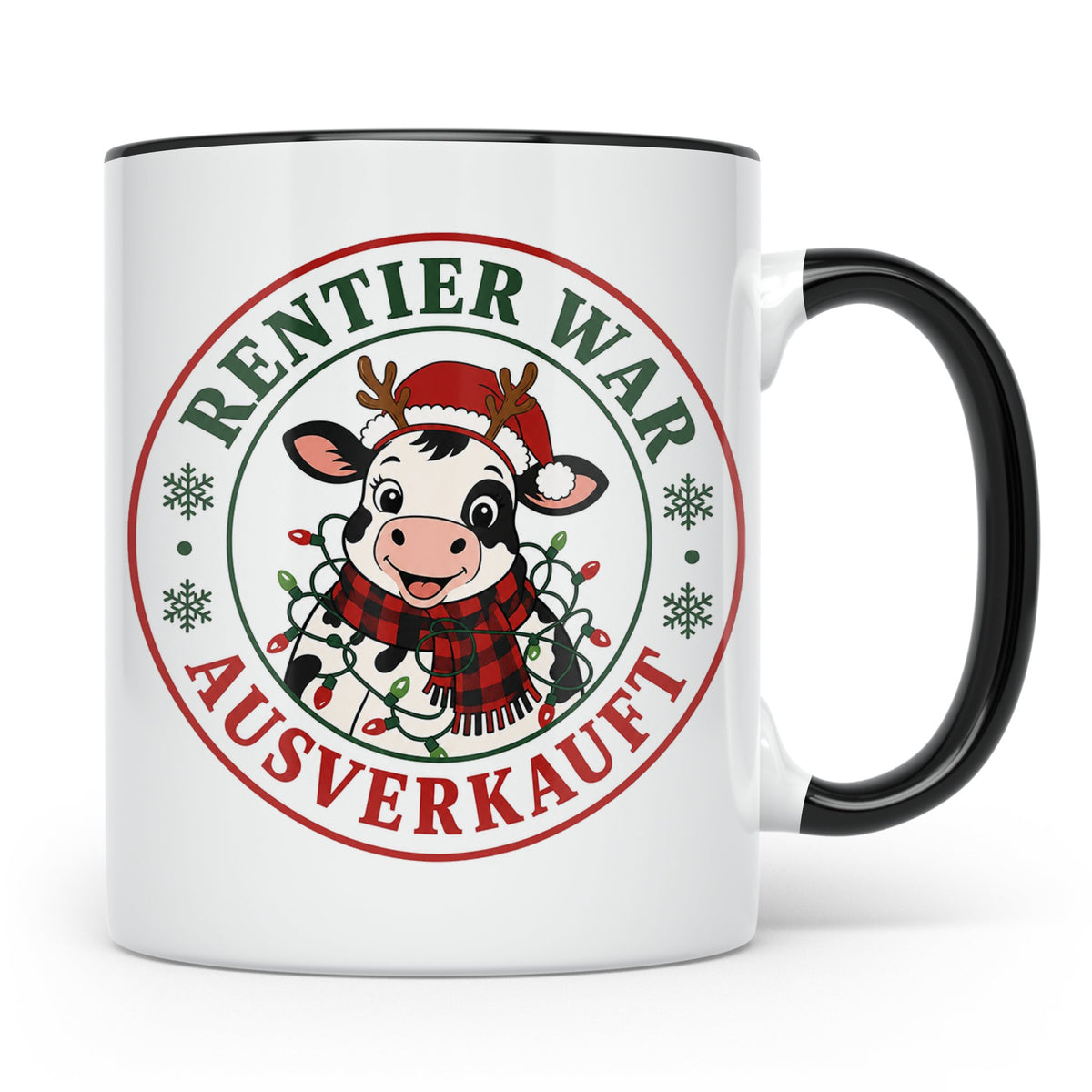 Kuh Weihnachten Tasse Rentier war ausverkauft - Lustiges Ges – Schwarz [farbe:schwarz]