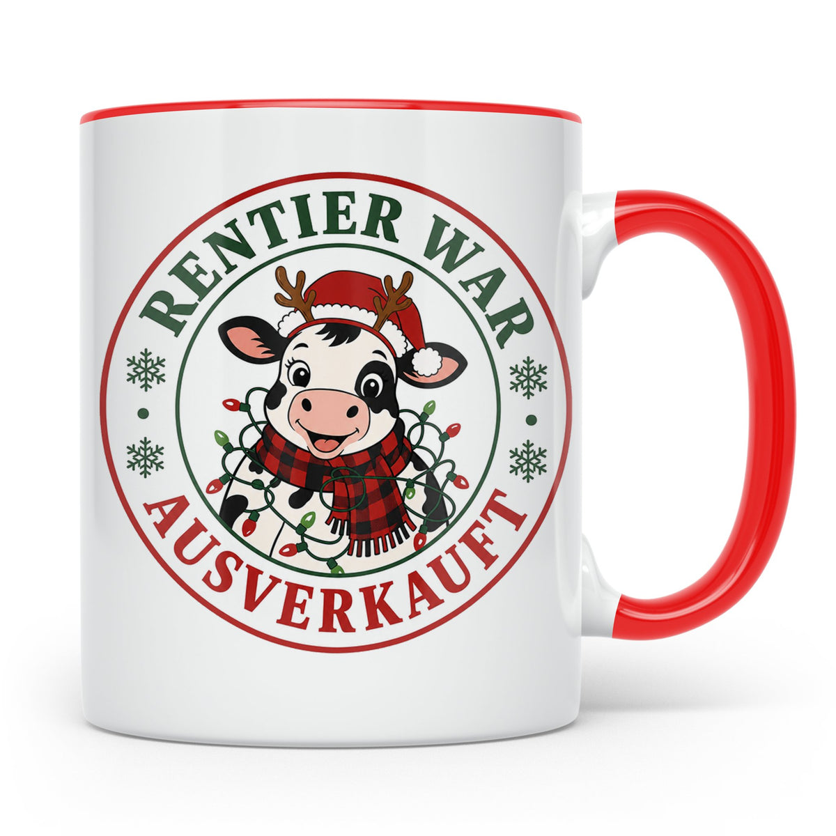 Kuh Weihnachten Tasse Rentier war ausverkauft - Lustiges Ges – Rot [farbe:rot]