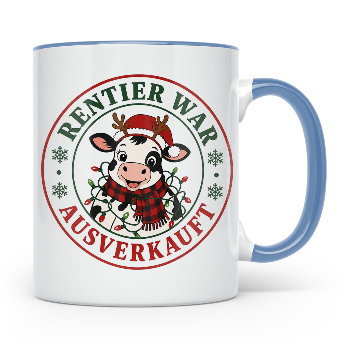 Kuh Weihnachten Tasse Rentier war ausverkauft - Lustiges Ges – Blau [farbe:blau]