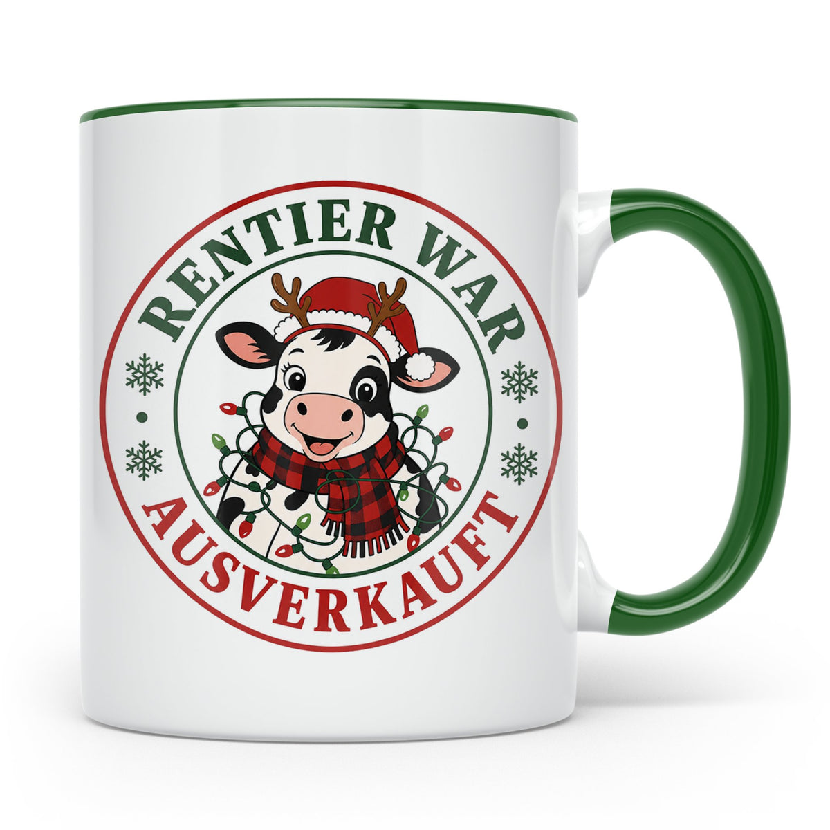 Kuh Weihnachten Tasse Rentier war ausverkauft - Lustiges Ges – Grün [farbe:grün]