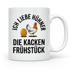 Ich liebe Hühner die kacken Frühstück Tasse - Bauernhof Land – Weiß [farbe:weiß]