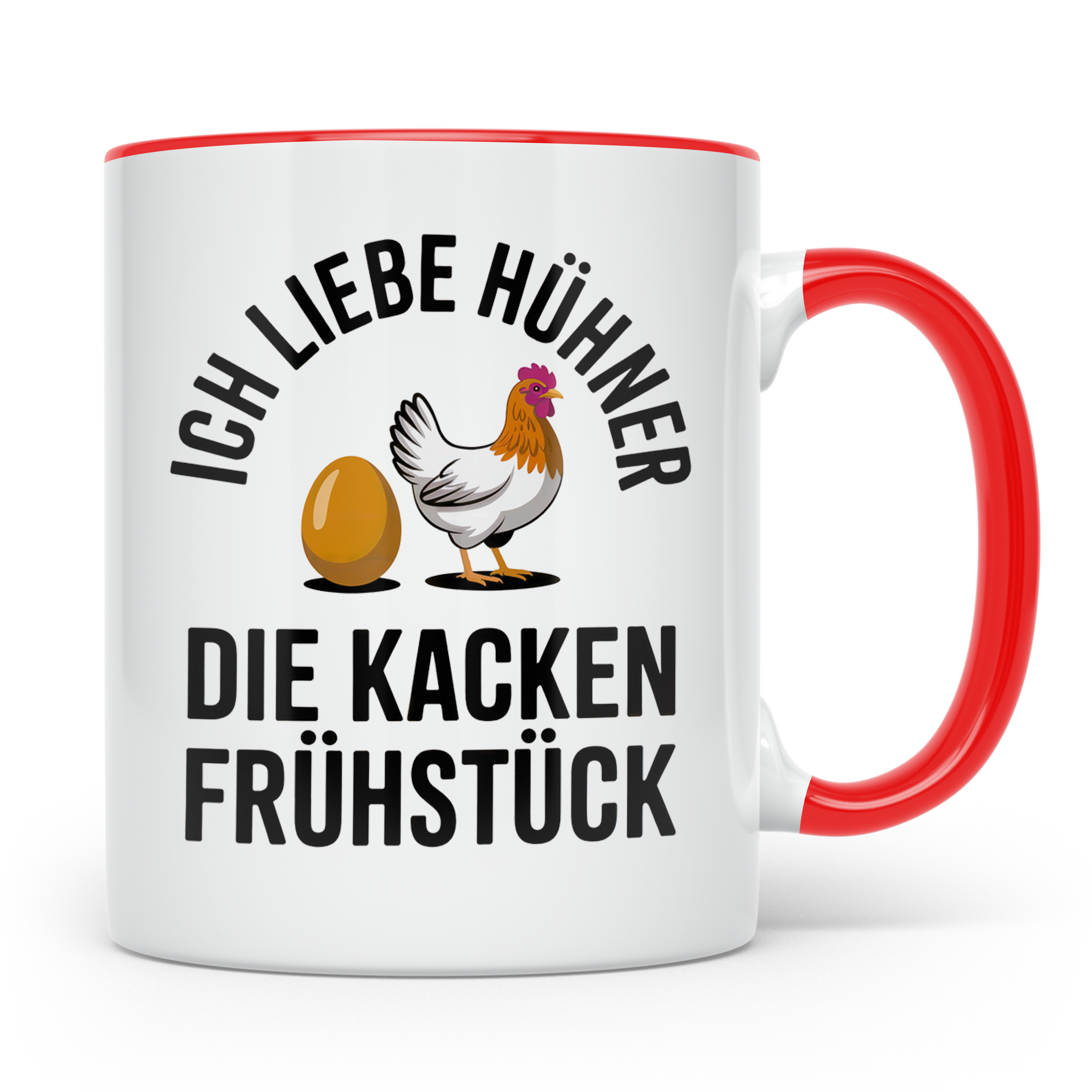 Ich liebe Hühner die kacken Frühstück Tasse - Bauernhof Land – Rot [farbe:rot]