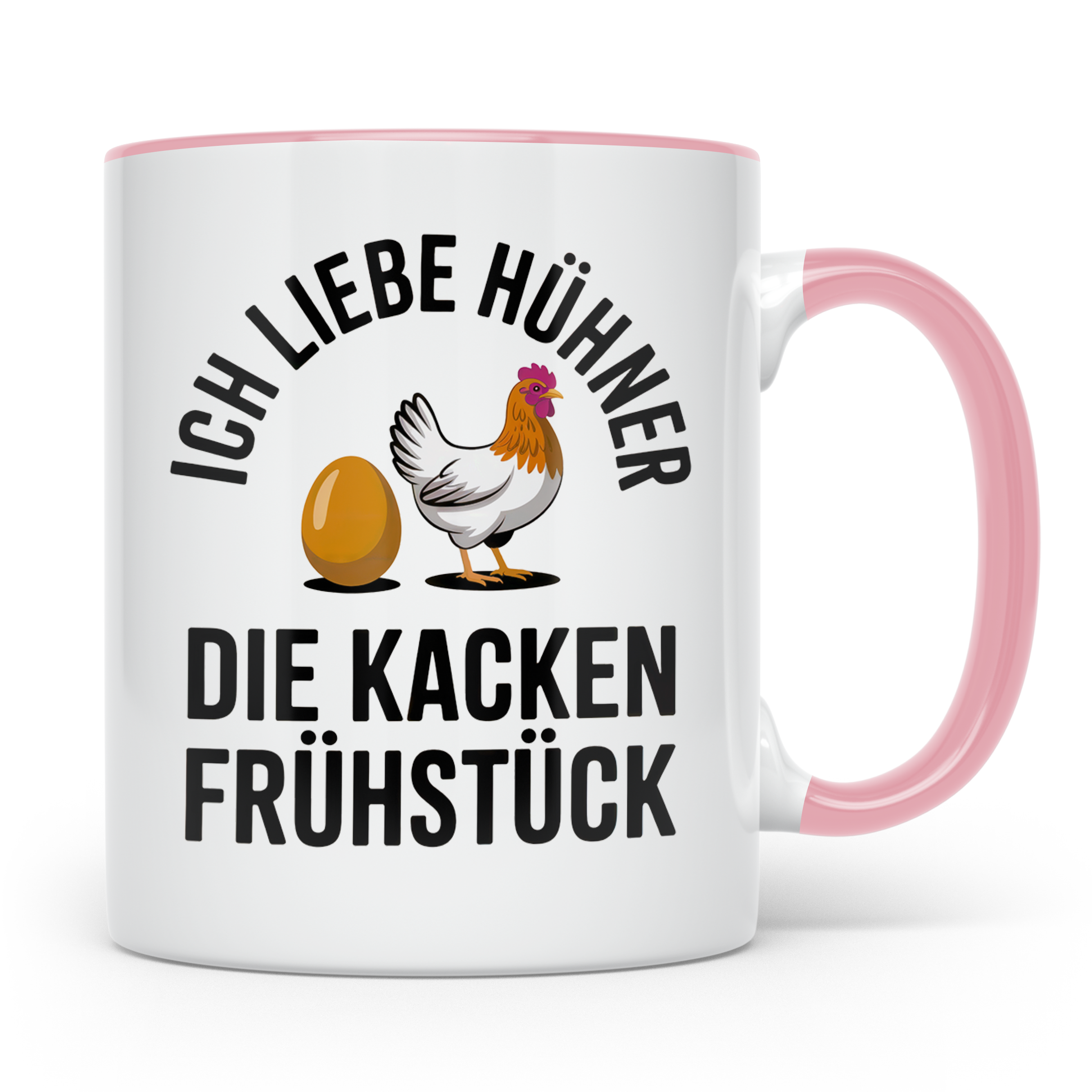 Ich liebe Hühner die kacken Frühstück Tasse - Bauernhof Land – Rosa [farbe:rosa]