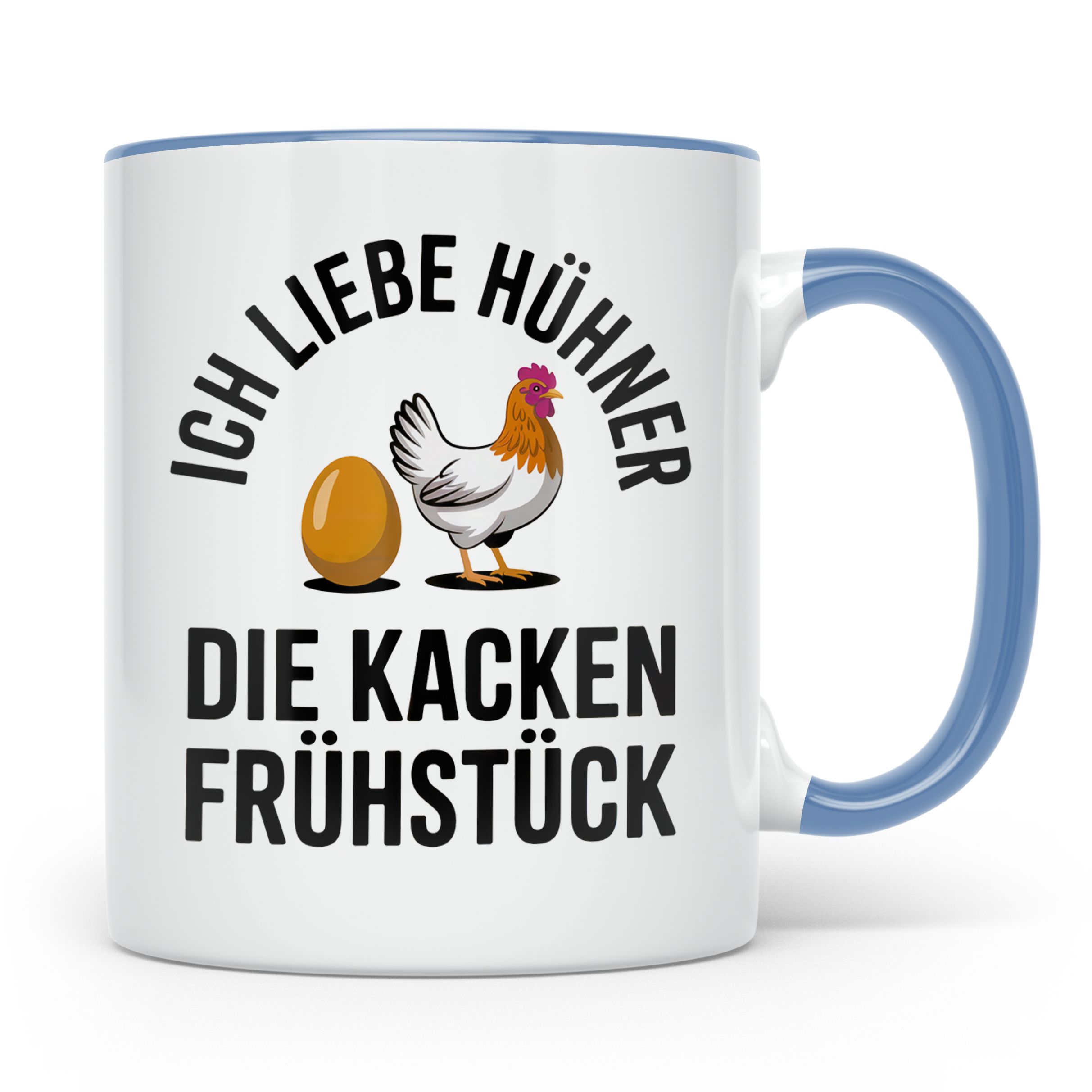 Ich liebe Hühner die kacken Frühstück Tasse - Bauernhof Land – Blau [farbe:blau]