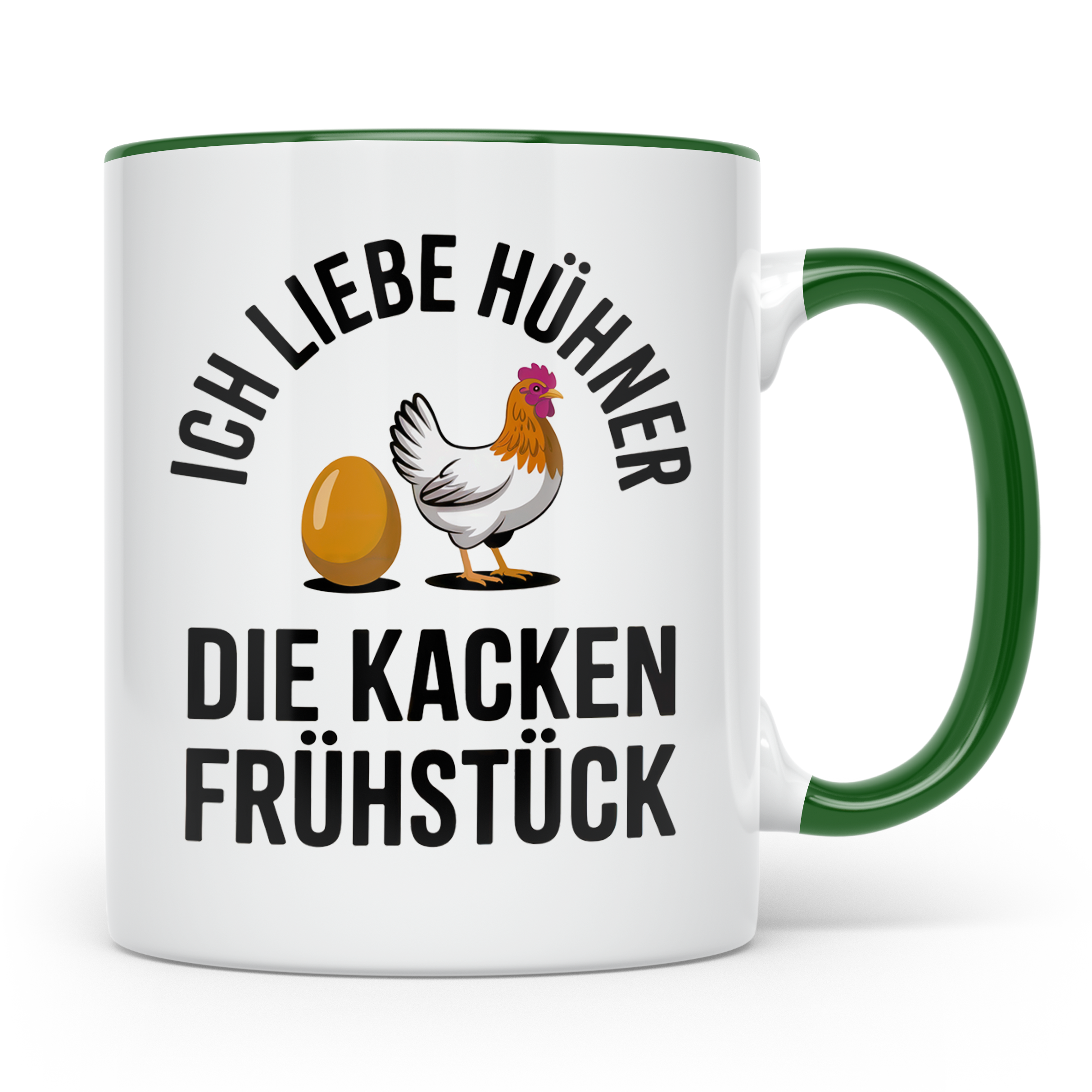 Ich liebe Hühner die kacken Frühstück Tasse - Bauernhof Land – Grün [farbe:grün]