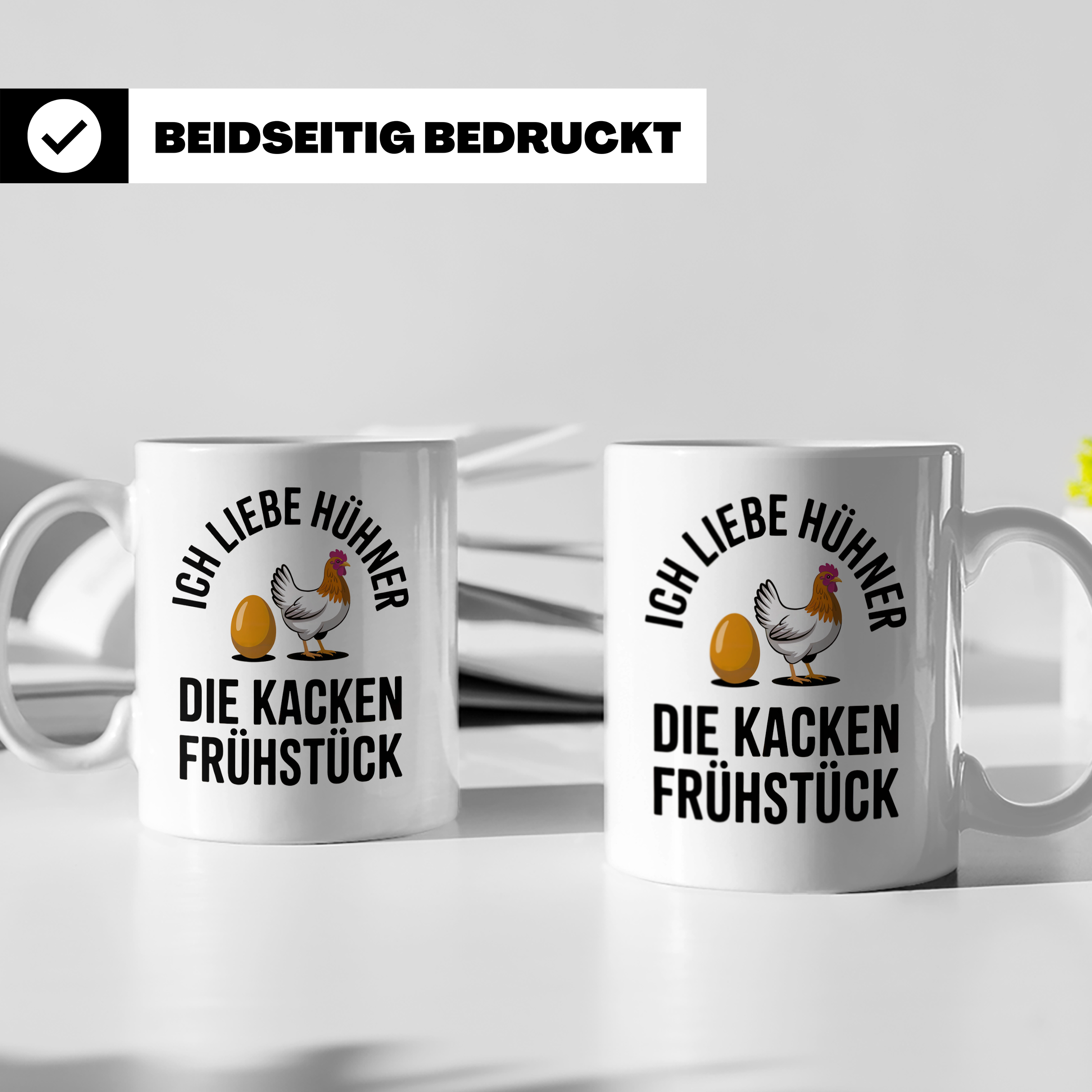 Ich liebe Hühner die kacken Frühstück Tasse - Bauernhof Land – Weiß [farbe:weiß]