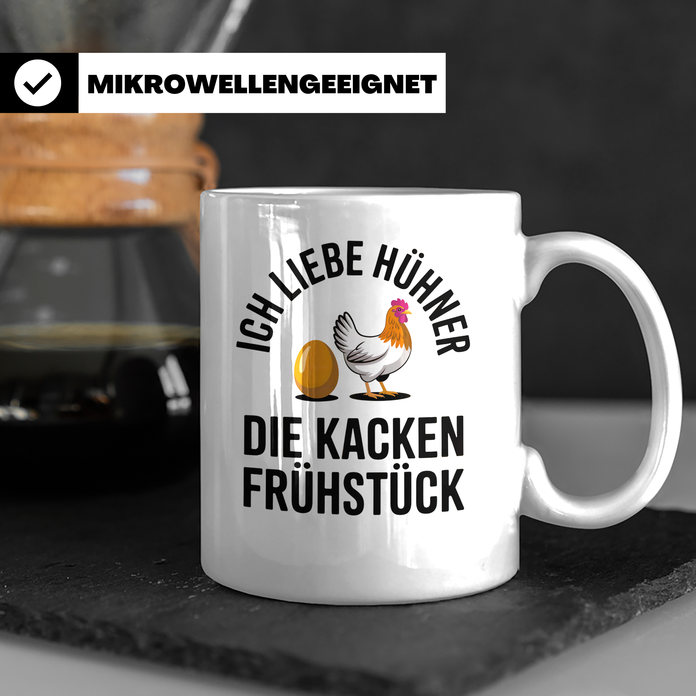 Ich liebe Hühner die kacken Frühstück Tasse - Bauernhof Land – Weiß [farbe:weiß]