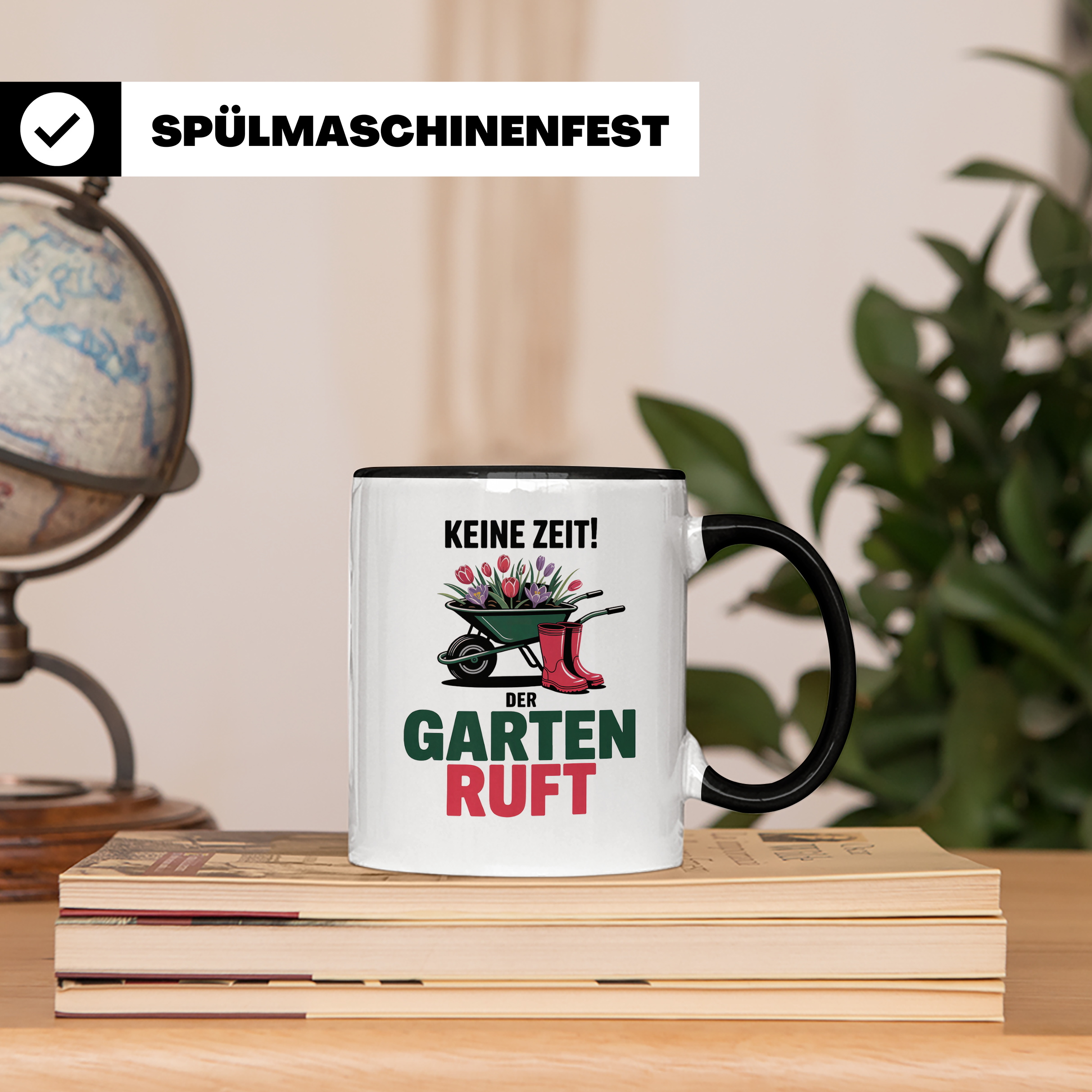 Garten Ruft Tasse - Keine Zeit! Gärtnern mit Schubkarre & Blumen - Gartenarbeit Geschenkidee für Hobbygärtner & Profis - Gartendesign