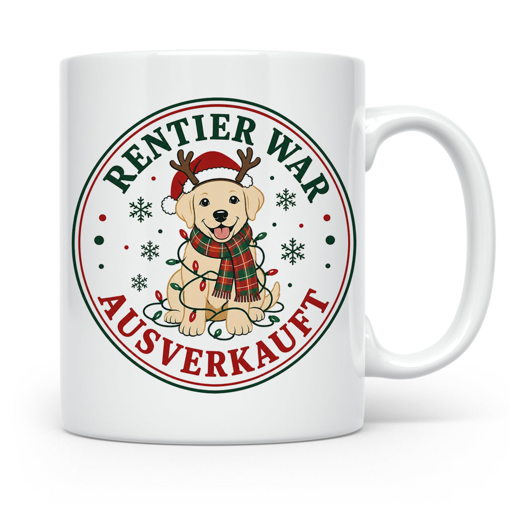 Labrador Weihnachten Tasse Rentier war ausverkauft - Lustige – Weiß [farbe:weiß]