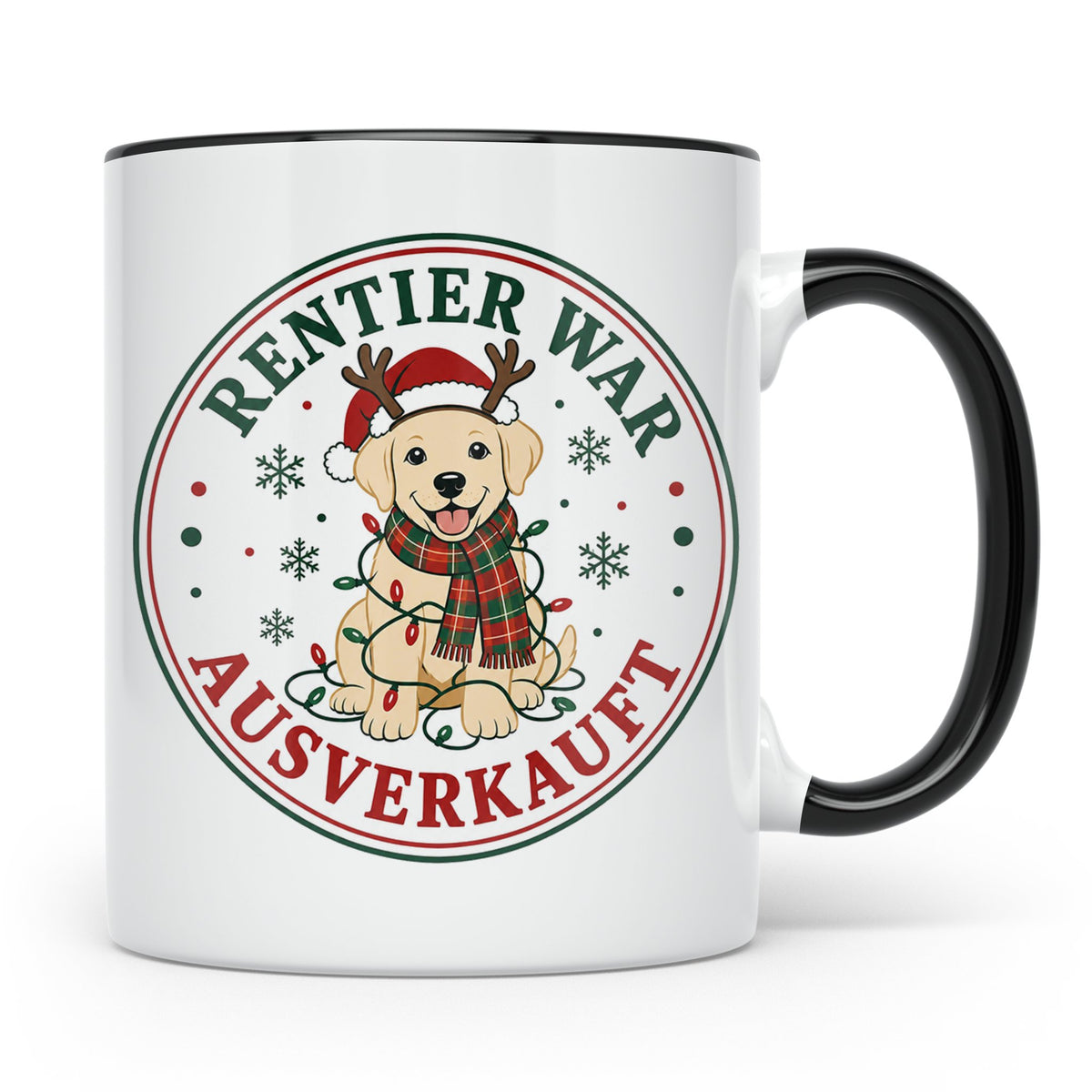 Labrador Weihnachten Tasse Rentier war ausverkauft - Lustige – Schwarz [farbe:schwarz]