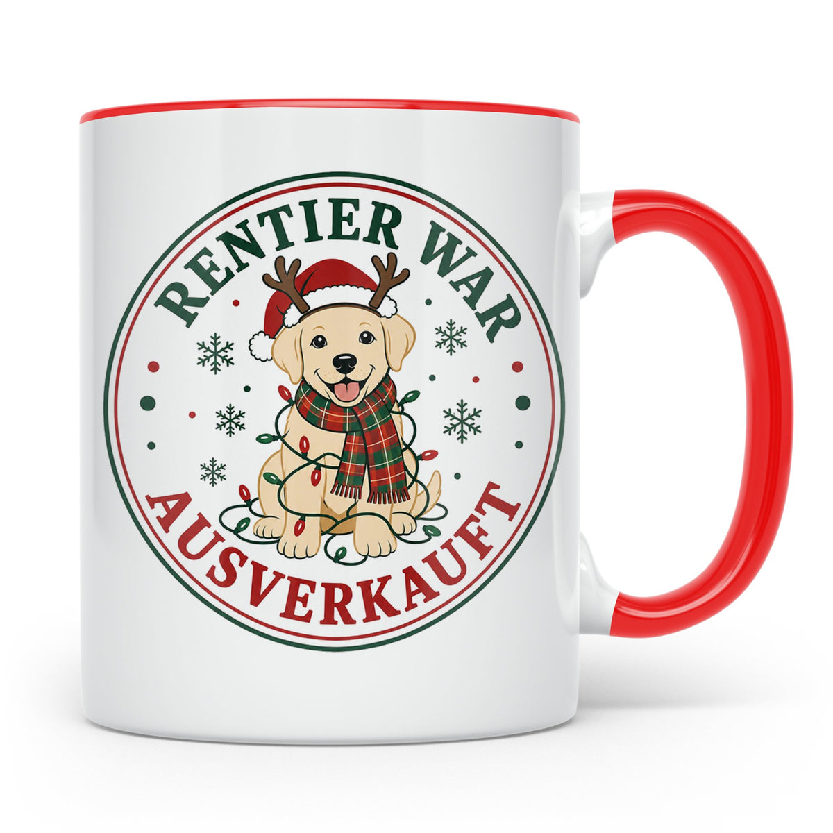 Labrador Weihnachten Tasse Rentier war ausverkauft - Lustige – Rot [farbe:rot]