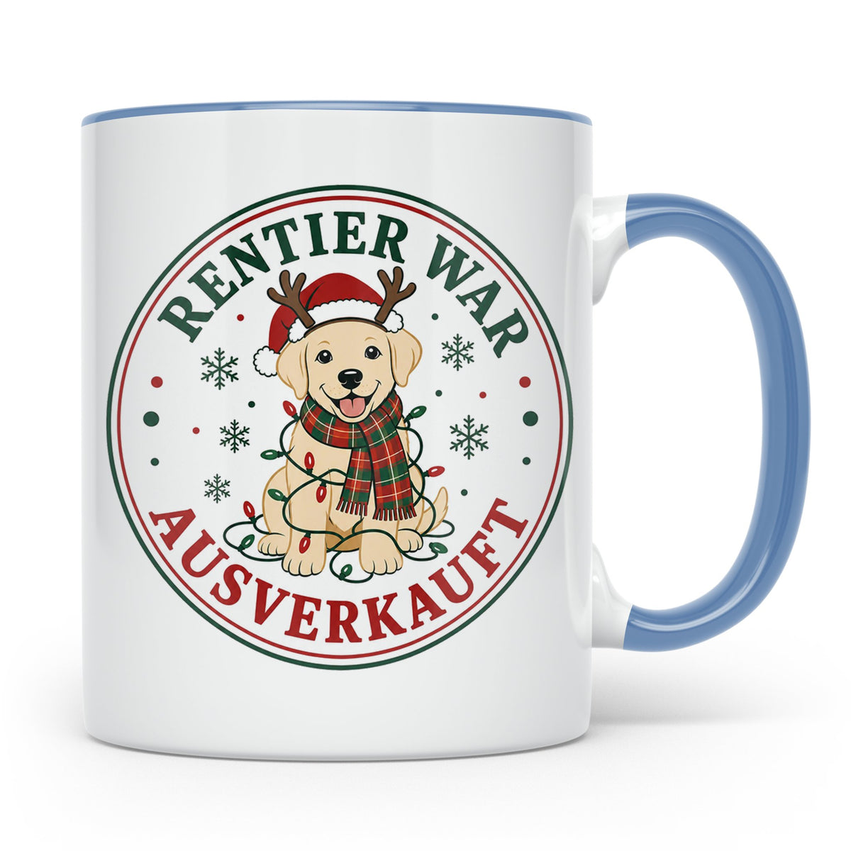 Labrador Weihnachten Tasse Rentier war ausverkauft - Lustige – Blau [farbe:blau]