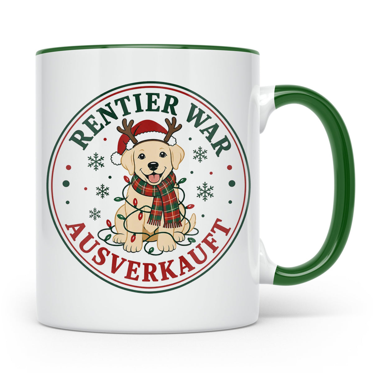 Labrador Weihnachten Tasse Rentier war ausverkauft - Lustige – Grün [farbe:grün]