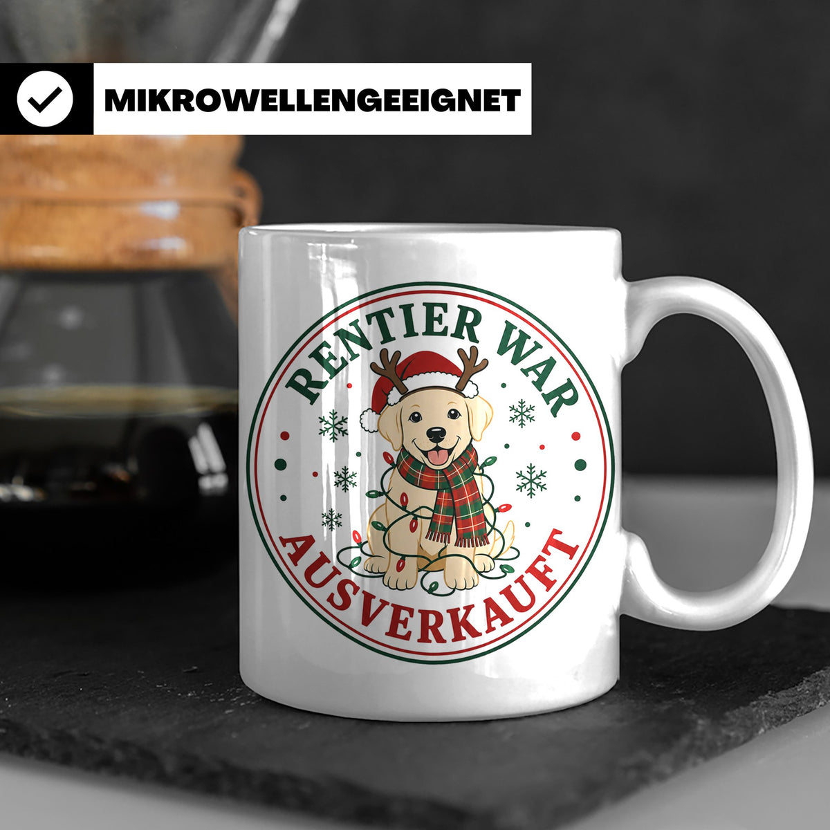 Labrador Weihnachten Tasse Rentier war ausverkauft - Lustige – Weiß [farbe:weiß]