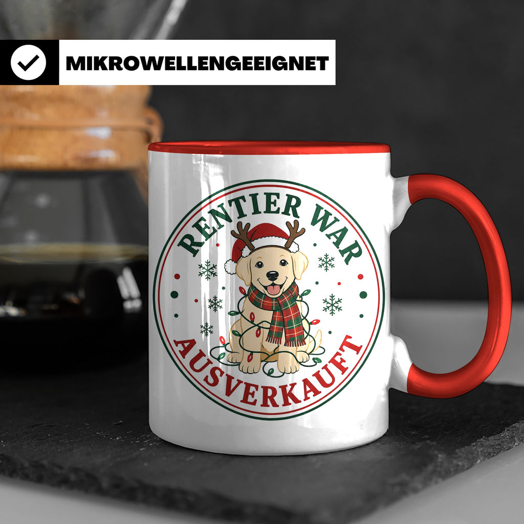 Labrador Weihnachten Tasse Rentier war ausverkauft - Lustige – Rot [farbe:rot]