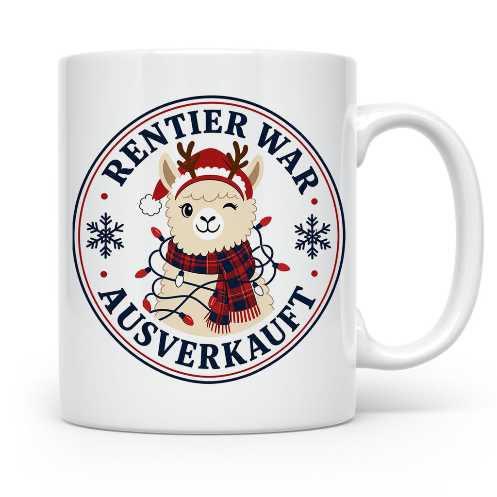 Lama Weihnachten Tasse Rentier war ausverkauft - Lustiges Ge – Weiß [farbe:weiß]