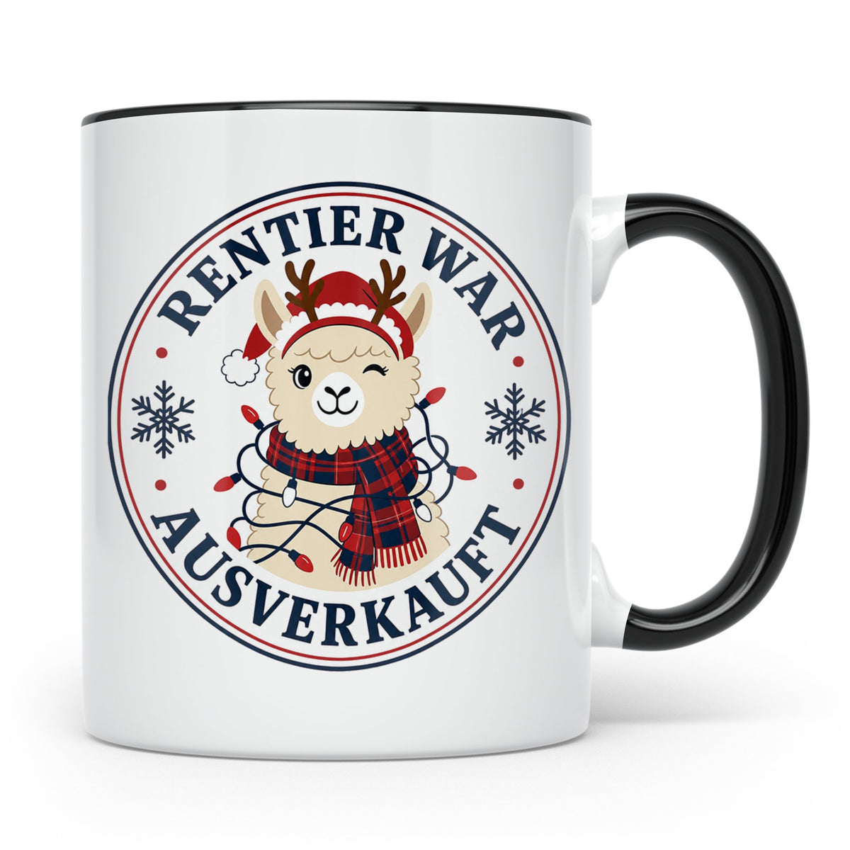 Lama Weihnachten Tasse Rentier war ausverkauft - Lustiges Ge – Schwarz [farbe:schwarz]