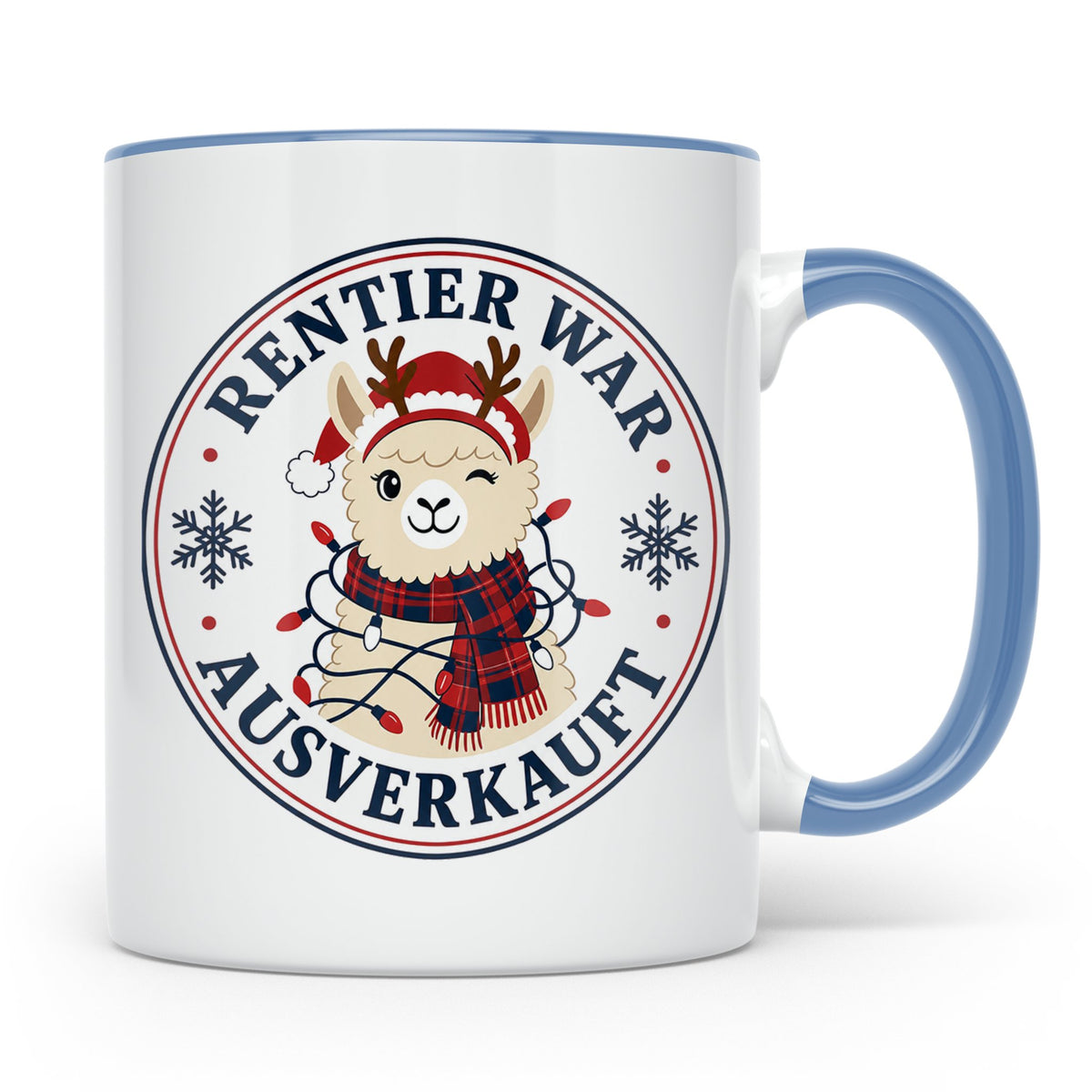 Lama Weihnachten Tasse Rentier war ausverkauft - Lustiges Ge – Blau [farbe:blau]